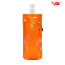 480ml Portable Ultralight Foldable Water Bag Soft Flask Bottle Water Bag! Sn