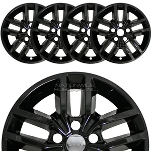 fits Jeep Grand Cherokee 2016-2022 Black 18" Wheel Skins Hub Caps Rim Covers - Picture 1 of 10