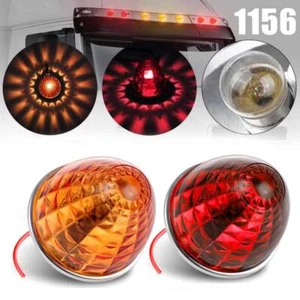 Amber Red Watermelon Bulbs Light Clear Glass Lens Lamp 1156 1 Wire Incandescent - Foto 1 di 24