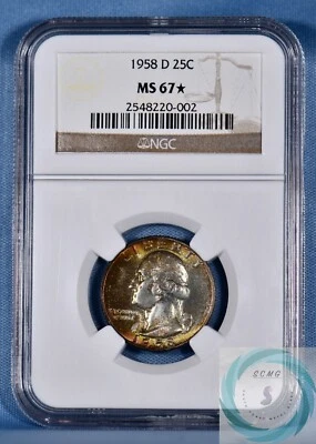 1958-D Washington Quarter NGC MS 67* - Big Time Toner - Image 1 of 4