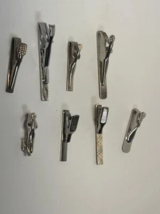 Vintage Tie Bars in Silver and Gold Tone Some Signed SHIELDS SWANK FOSTER - Picture 1 of 11