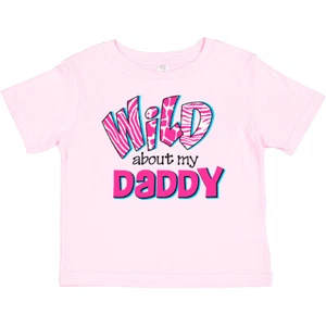 Inktastic Wild About Daddy Baby T-Shirt Daddys Girl I Love Cow Giraffe Tiger - Picture 1 of 3
