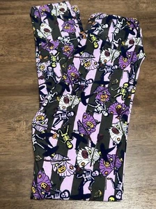 New Lularoe Kids Tween Leggings Witch Skeleton Pumpkin Purple - Picture 1 of 2