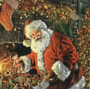 4 x Single Paper Napkins Decoupage Craft Table Christmas Santa 87 - Picture 1 of 2