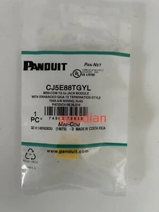 Module prise réseau Panduit CAT5e Gigabit jaune CJ5E88TGYL BOÎTE DE 50. - Photo 1/4