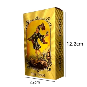 Goldfolie Tarot 78 Karten wasserdicht klassisch Catan Brettspiel Anfänger Prophezeiung - Bild 1 von 9