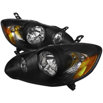 Faros carcasa negra ámbar sedán para Toyota Corolla Base CE S TRD 03-08 Foto 1 de 2