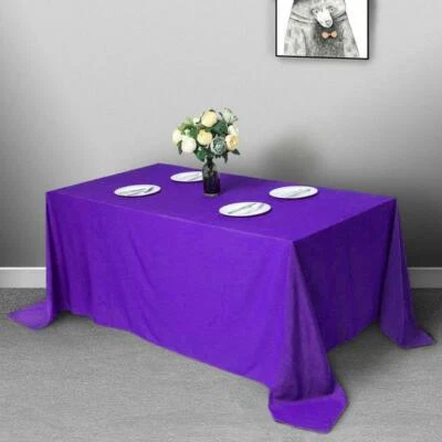 90x132-Inch RECTANGULAR Polyester Tablecloths Reception Catering Wedding Party - Image 1 of 2