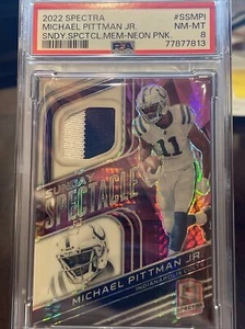 2022 Spectra Michael Pittman Jr Sunday Spec Neon Pink 1/15 Psa 8 SSMPl - Picture 1 of 5