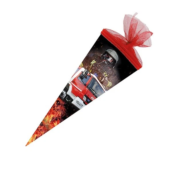 NESTLER SCHULTÜTE FEUERWEHR 35 CM RUND SCHULE EINSCHULUNG NEU