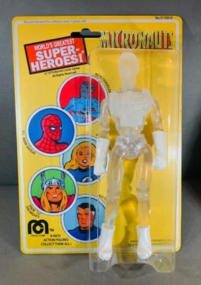 Custom 8 inch Micronaut clear GHOST TIME TRAVELER retro carded MEGO - esque - Image 1 of 4