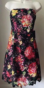 Adrianna Papell Blumendruck Spitze Skaterkleid Neu mit Etikett Größe 10 - Bild 1 von 11