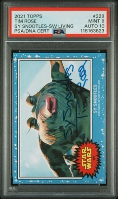 Topps Star Wars Living Sy Snootles Signed Tim Rose PSA DNA 9 10 - Image 1 of 2
