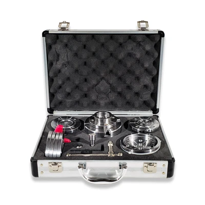 RDGTOOLS Set mandrino per tornio per legno 95 mm filettato 3/4" x 16 con piastra frontale pinze a spicchetto RDG