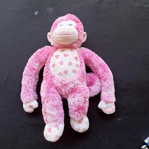 Build A Bear Pink Monkey Hugs For You Hearts Hanging 18" Valentines Plush - Picture 1 of 3