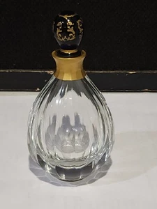 French Perfume Bottle Saint Louis Crystal Cobalt Stopper by Faberge - Picture 1 of 10