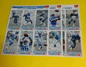 Detroit Lions McDonald's NFL GameDay Collector Cards 1993 Sheet 1-3 New $12 - Picture 1 of 2