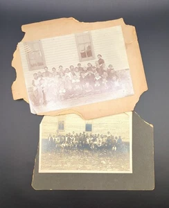 Paar große Kabinettkarten antike Fotos Oklahoma Territory OT Schulklasse Ist-Zustand - Bild 1 von 24