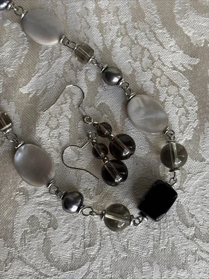 Collar Park Lane Madison Tono Plata Mopa Perlas Pavo Real y Pendientes de Bonificación! Foto 1 de 4