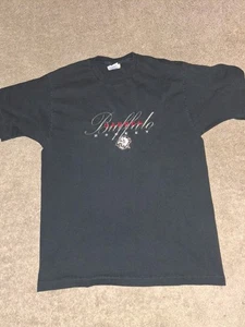 Camiseta Negra Cabeza de Cabra Buffalo Sabres Años 90 De Colección Para Hombre Grande NHL Bordada - Imagen 1 de 6