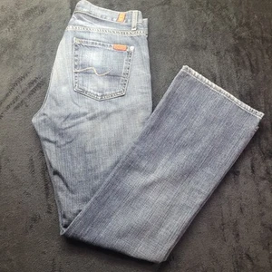 7 For All Mankind Womens 30x31 Boot Cut Blue Denim Jeans - Picture 1 of 7