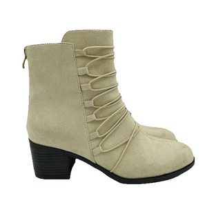Journee Collection Botas Mujer Talla 9 Botines Tacón Tostado Combate Cremallera Comodidad - Imagen 1 de 11