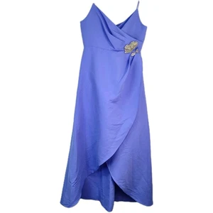 Sachin & Babi Abby Periwinkle Size 4 Hi-Low Draped Tulip Gown Rhinestone Elegant - Picture 1 of 22