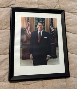Framed President Ronald Reagan Color Photo 9" x 10" - Picture 1 of 2