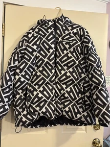 Vintage Adidas Mens Black and White Down Puffer Jacket Size 2XL - Picture 1 of 10