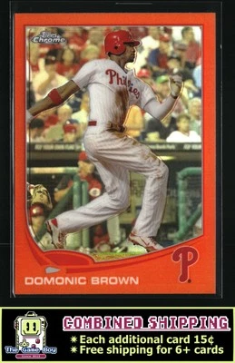 2013 Topps Chrome Orange Refractors #215 Domonic Brown Philadelphia Phillies - Image 1 of 2