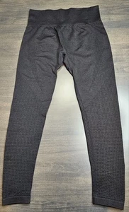 MiniBeast High Waisted Textured Leggings Sz Large Black 23" Inseam - Picture 1 of 5