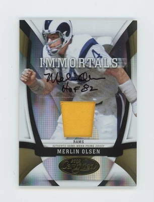 2009 Donruss Certified Merlin Olsen Immortals Patch Auto /25 - Image 1 of 2