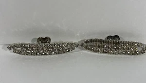 Vintage Rhinestone Shoe Clips Silver Tone - Imagen 1 de 11