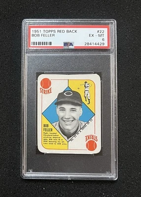 1951 Topps - #22 Bob Feller (espalda roja) - PSA 6 Foto 1 de 2