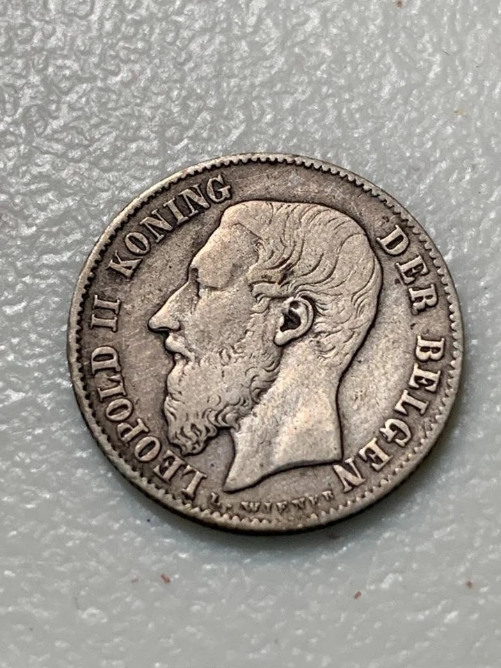 Belgium 1898 Silver 50 Centimes F/VF Condition SKU#3707 - Image 1 of 1