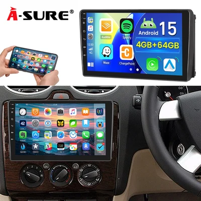 4G+64GB Für Ford Fiesta MK5 2002-2008 Android 15 Autoradio Apple Carplay GPS NAV - Bild 1 von 4