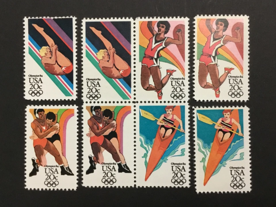 old stamps  USA  x  8   OLYMPIC GAMES  1984  MNH - Image 1 of 1
