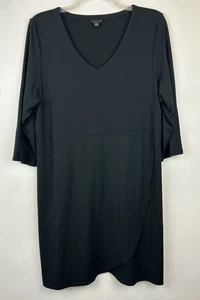 J Jill Wearever Collection Dress Womens XL 3/4 Sleeve Faux Wrap Skirt Capsule - Picture 1 of 7