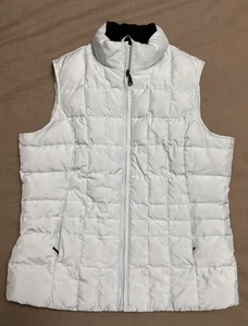 Eddie Bauer Women’s Goose Down Quilted Puffer Vest 700 Fill Powder Blue Medium - Picture 1 of 16