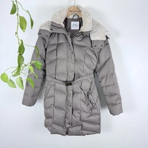 Esprit edc Size 12 M Jacket Coat Brown Puffer Duck Down Zip Up Hood Fluffy - Bild 1 von 9