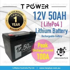 12V 50AH LifePo4 Lithium Battery 4 RV Marine Shed Sail Mobility Scooter Solar - Picture 1 of 6