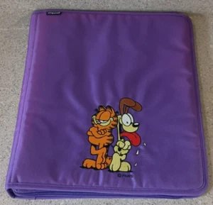 Vintage 1990er Mead Garfield und Odie lila Trapper Halter 3 Ringordner PFOTEN Nylon - Bild 1 von 4