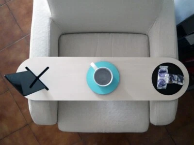 Wooden Armchair Table Tray - Coaster, Smartphone & Tablet Stand, Modern Design - Image 1 of 4