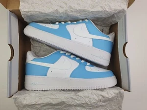 Nike Air Force 1 GS Custom Gr. 39 Blau Weiß !Bitte Beschreibung lesen! - Bild 1 von 9