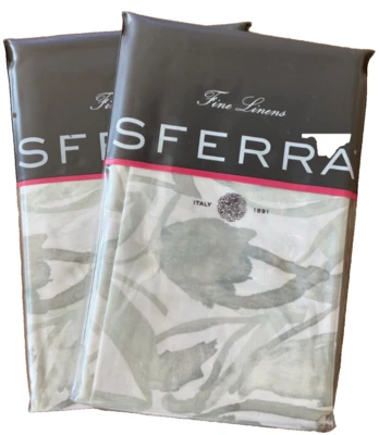 SFERRA~JESSIA 5726~COMO NUEVO~2 EUROS Fundas~Algodón PERCAL~Hecho en Italia~26 x 26~RARO~NUEVO CON ETIQUETAS Foto 1 de 4