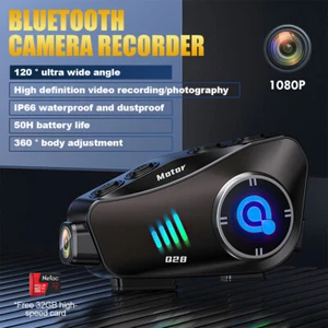 1080P HD Bluetooth Motorcycle Camera Recorder Motorbike Helmet Headset Intercom - Picture 1 of 22