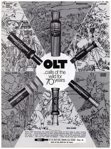 OLT Duck Calls 1977, ardilla, gansos, cuervos, faisán anuncio impreso #600 - Imagen 1 de 2