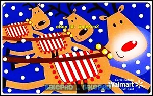WALMART CHRISTMAS FLYING REINDEERS #FD29412 COLLECTIBLE GIFT CARD - Picture 1 of 2