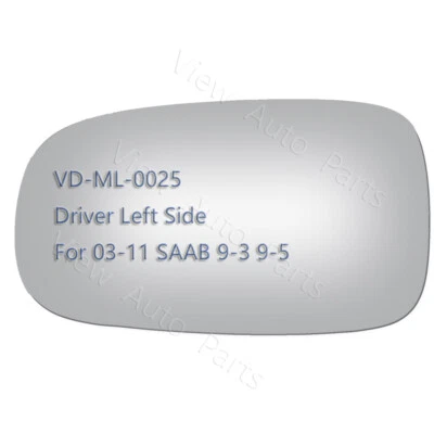 Cristal espejo retrovisor exterior de repuesto para Saab 9-3 93 2003-2011 lado izquierdo del conductor LH Foto 1 de 4