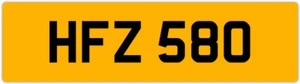 HFZ 580 H 3x3 DATELESS PRIVATE NUMBER PLATE HAN HANNAH HAZEL HARRY HARVE HOL HAZ - Picture 1 of 1